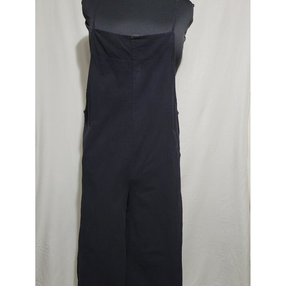 Women's XL Black Wide-Leg Jumpsuit with Thin Straps Goth Grung Casual